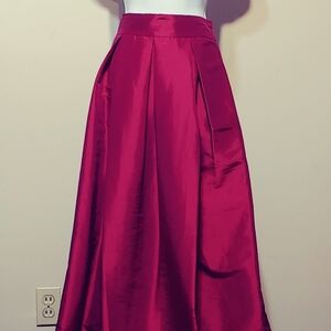 Signature by Sangria Elegant Burgundy A-Line Skirt